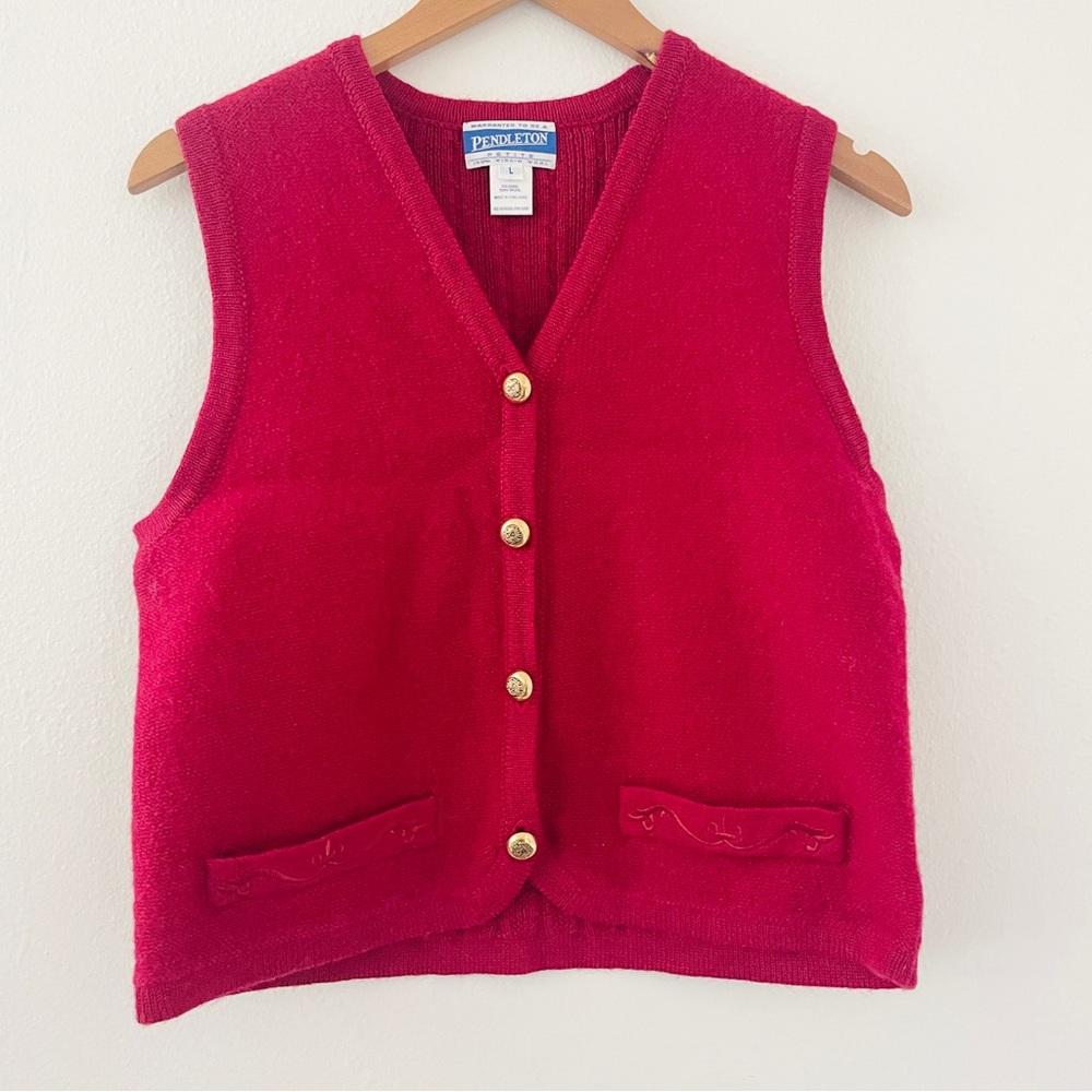 Pendleton Vintage Wool Red Vest